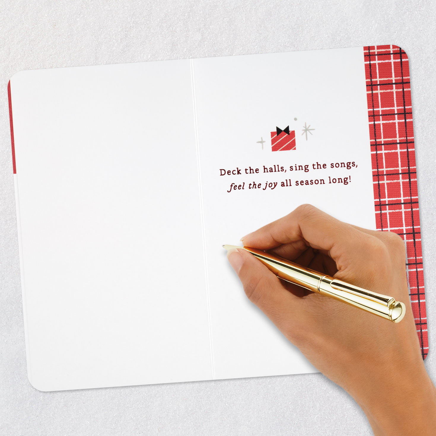 Dancing Snoopy with Scarf Christmas Card Signing card image number 7