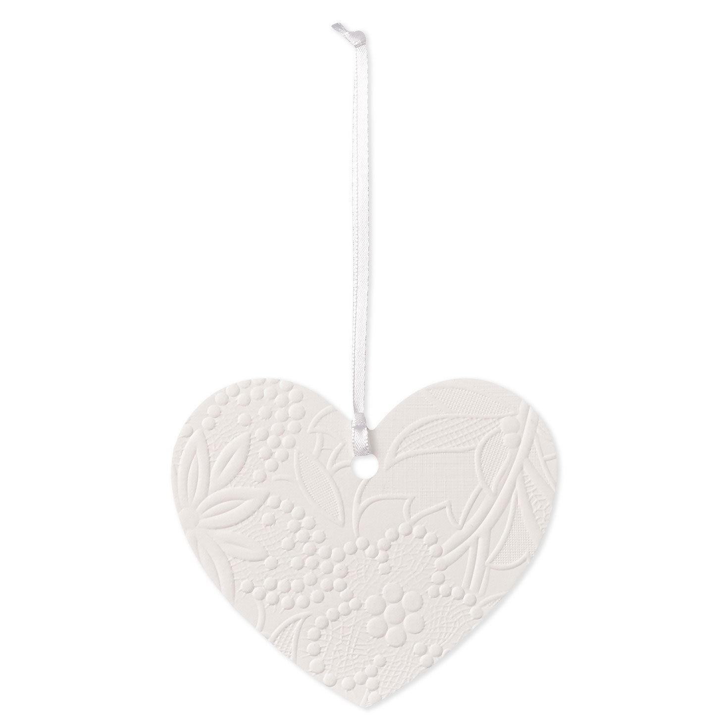 Die-Cut Embossed White Heart Gift Trim front image number 1