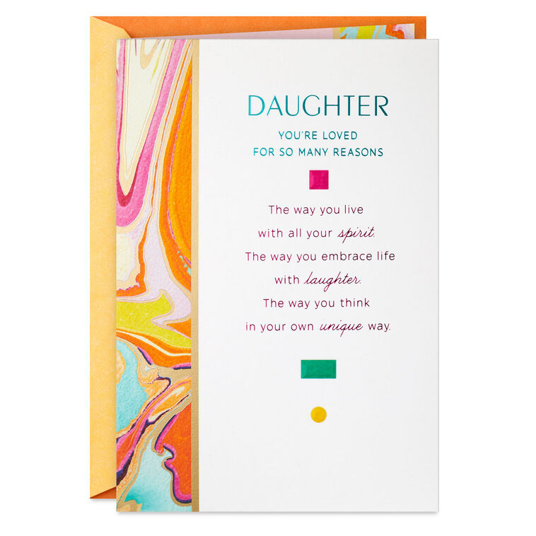 Loved for So Many Reasons Birthday Card for Daughter, , large image number 1
