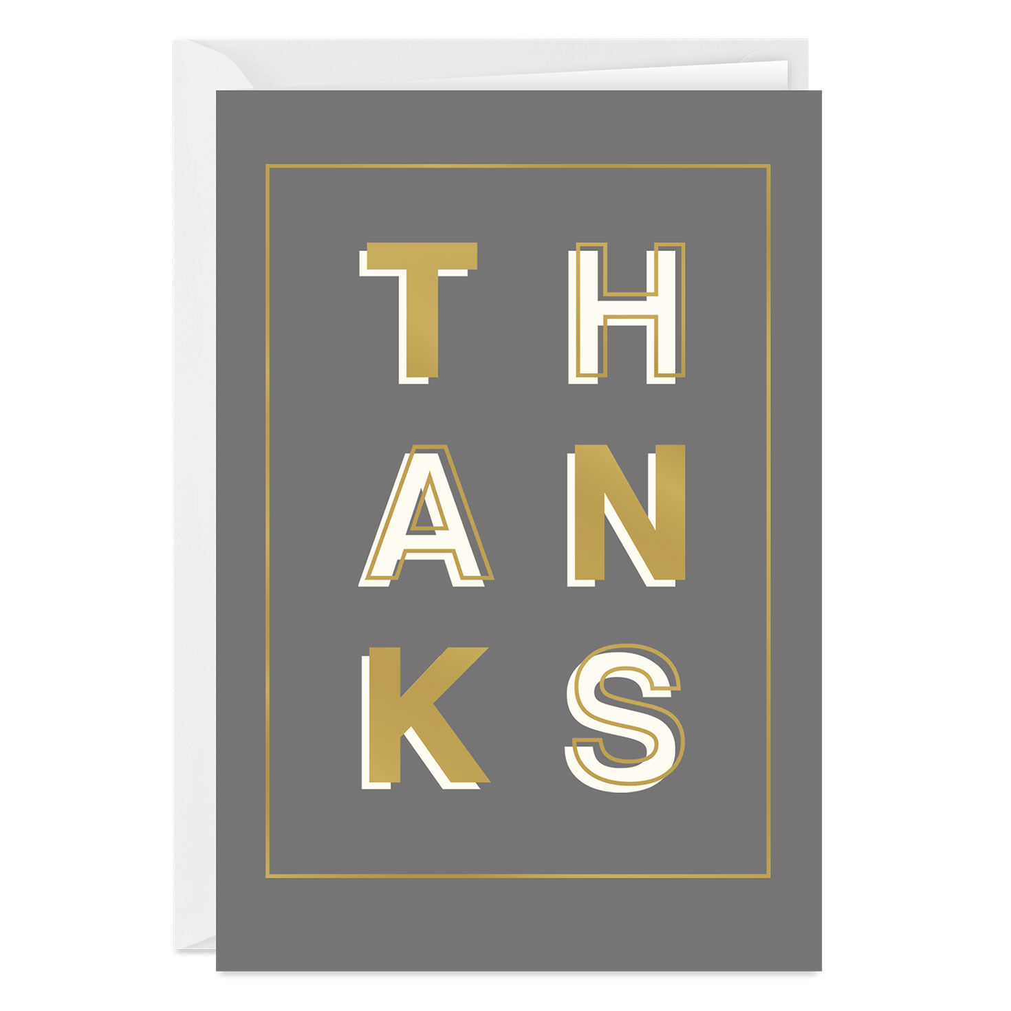 Modern Gold and Gray Custom Thank-You Card