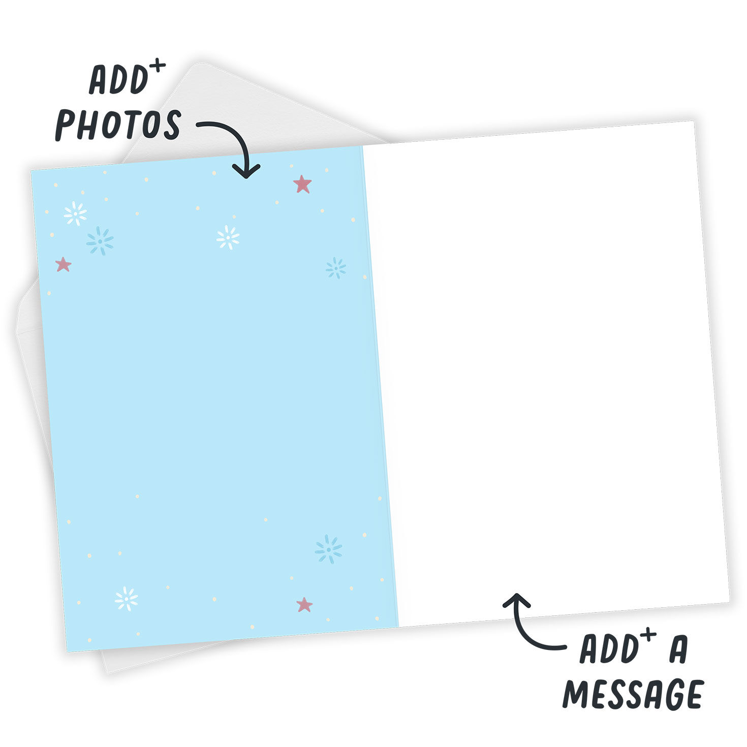 July Baseball Fireworks Personalized Birthday Card Open Card with Envelope indicating personalization image number 3