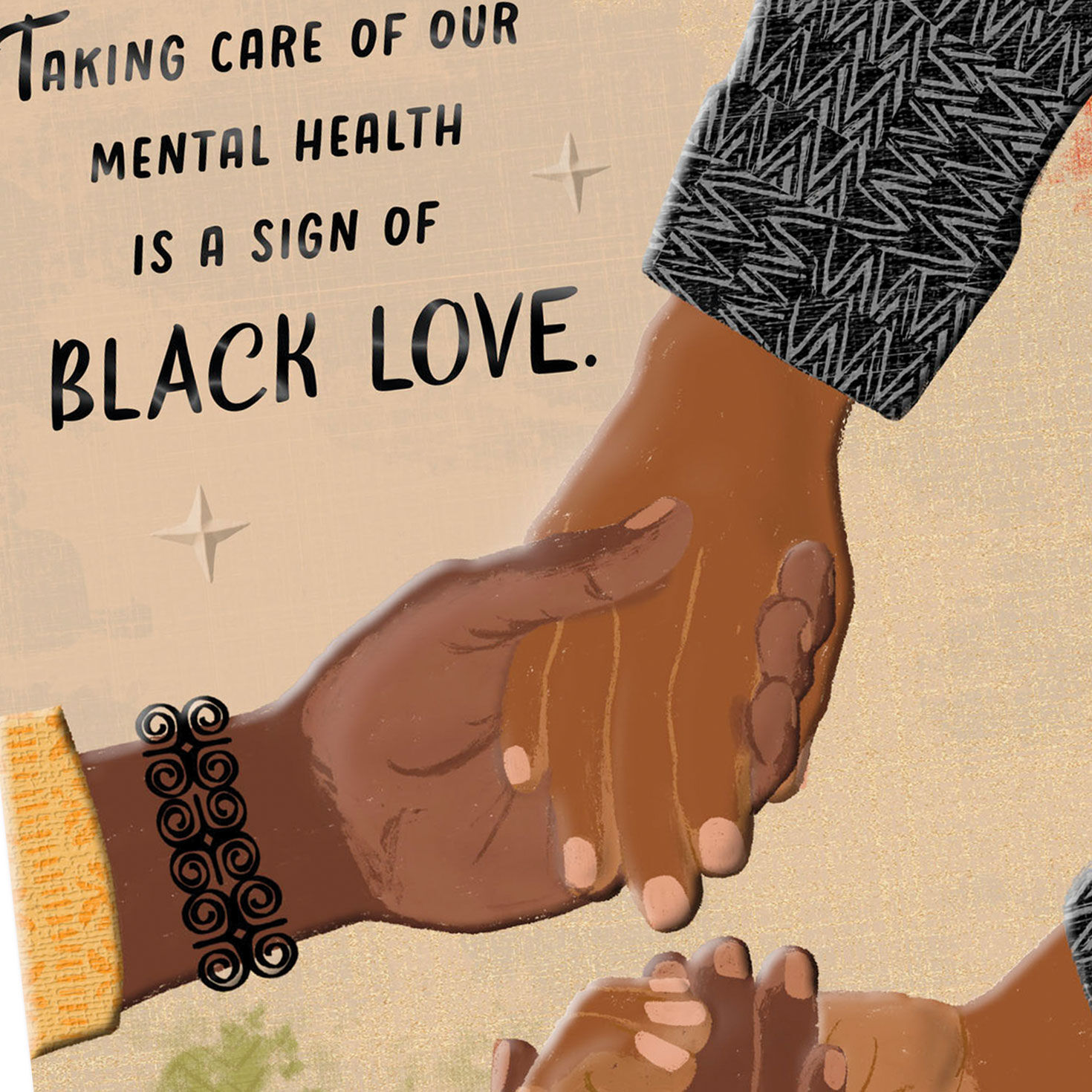Black Hands Holding Encouragement Card Card Front Detail image number 5