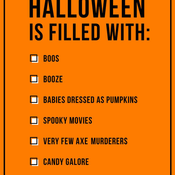 Boos and Booze Holiday Checklist Funny Halloween Card, , large image number 4