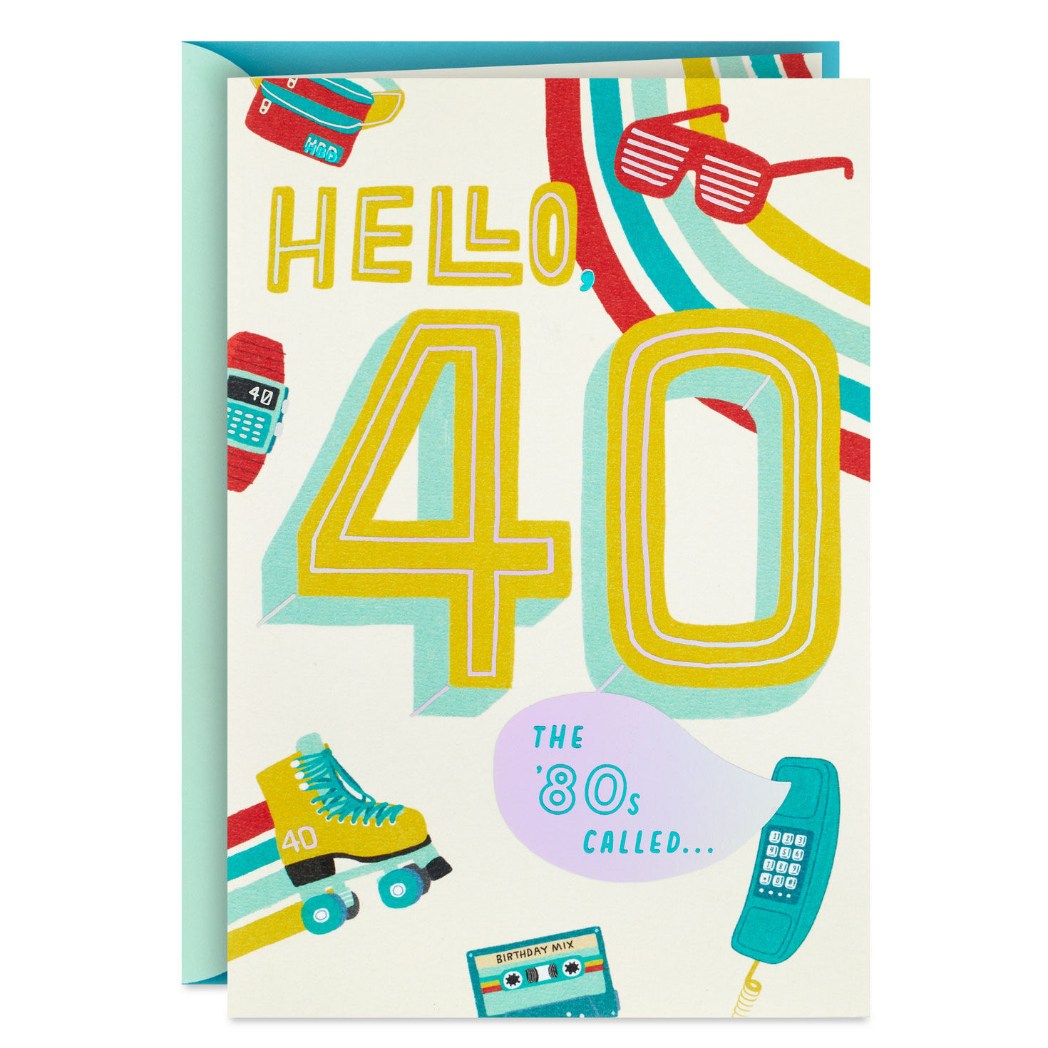 Totally Rad 40th Birthday Card