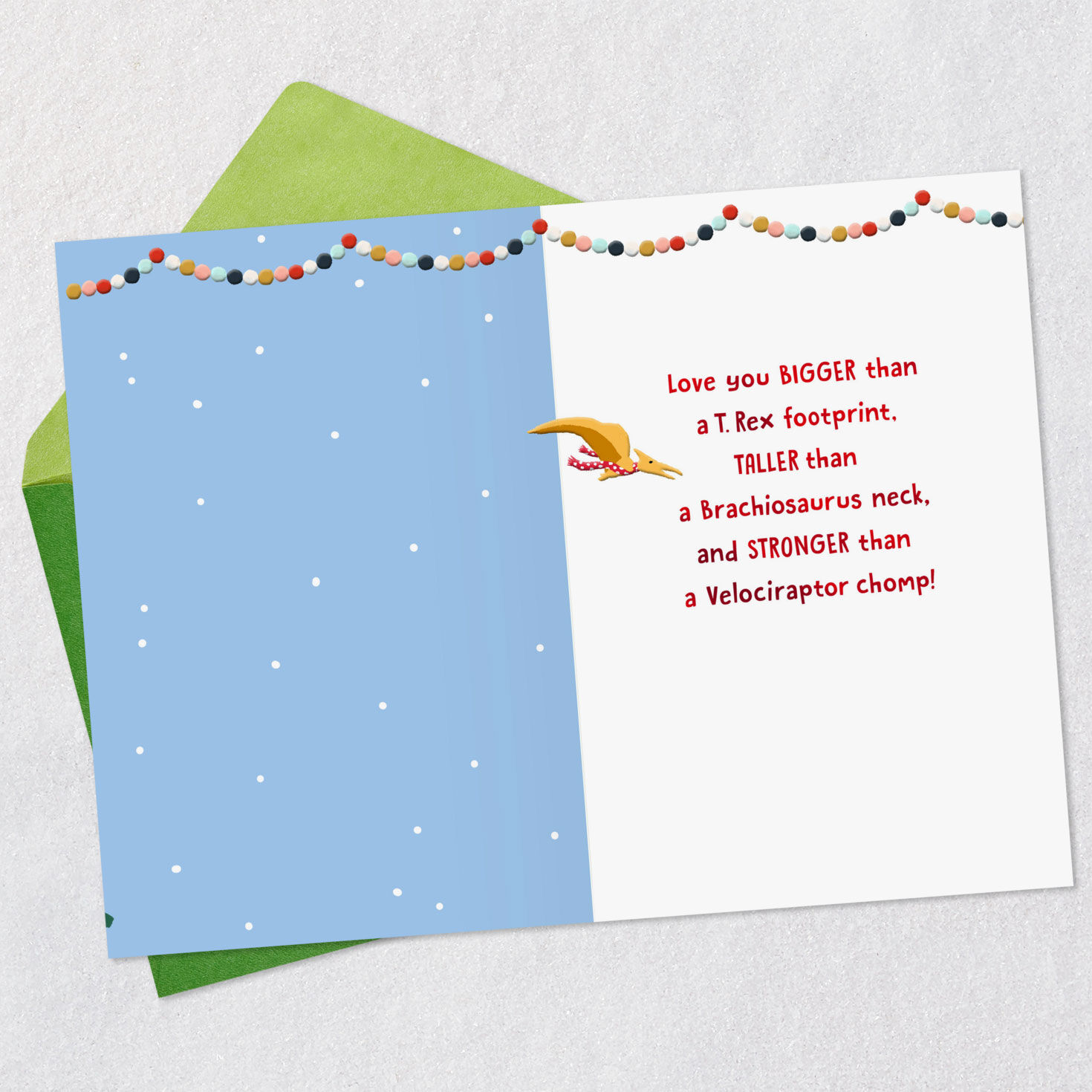 Dinosaur Christmas Tree Christmas Card Open card with envelope image number 3