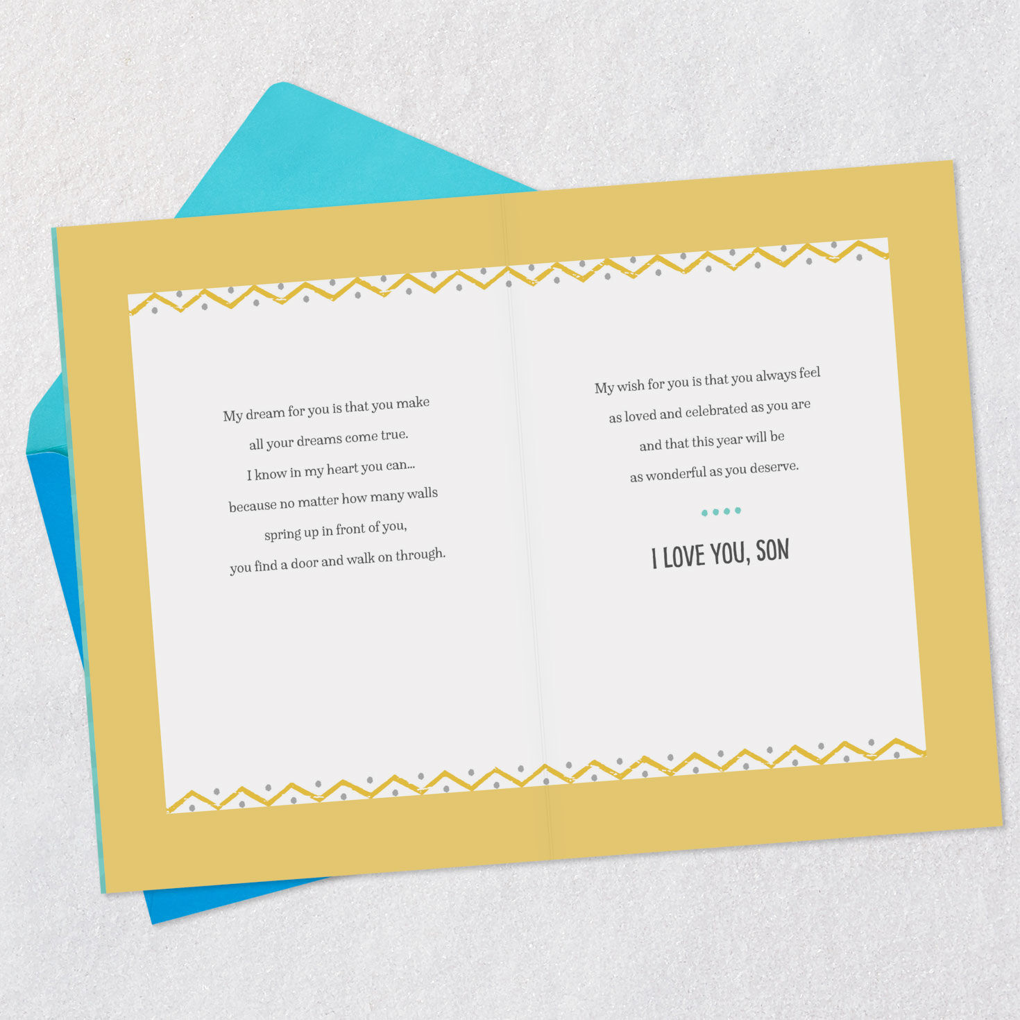 Cake With Candles Birthday Card for Son Open card with envelope image number 4