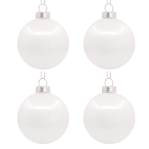 4-Piece Large White Shatterproof Christmas Ornaments Set