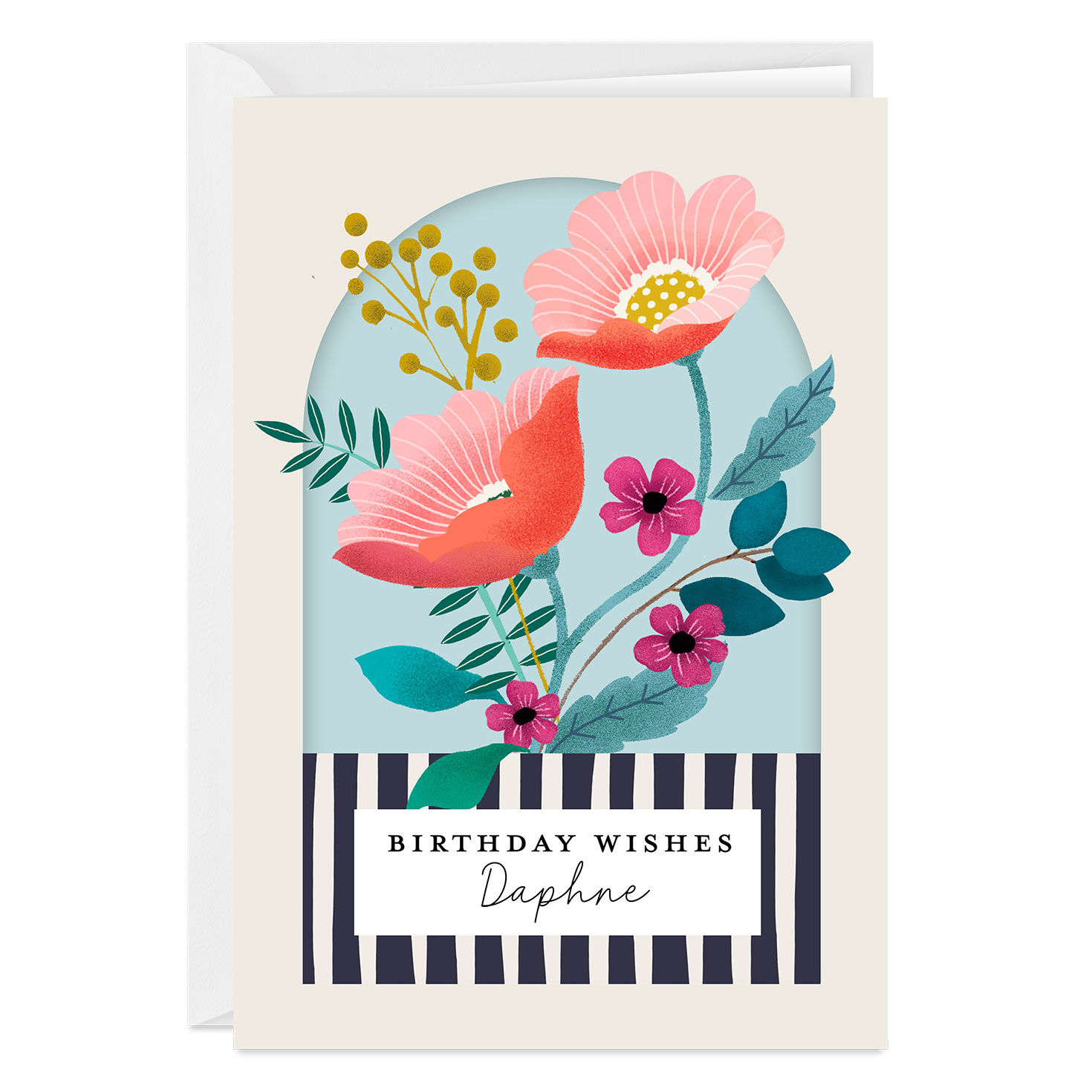 Enjoy Every Moment Floral Custom Birthday Card