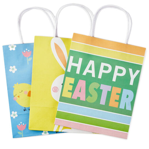 9.7" Assorted 3-Pack Easter Gift Bags, 