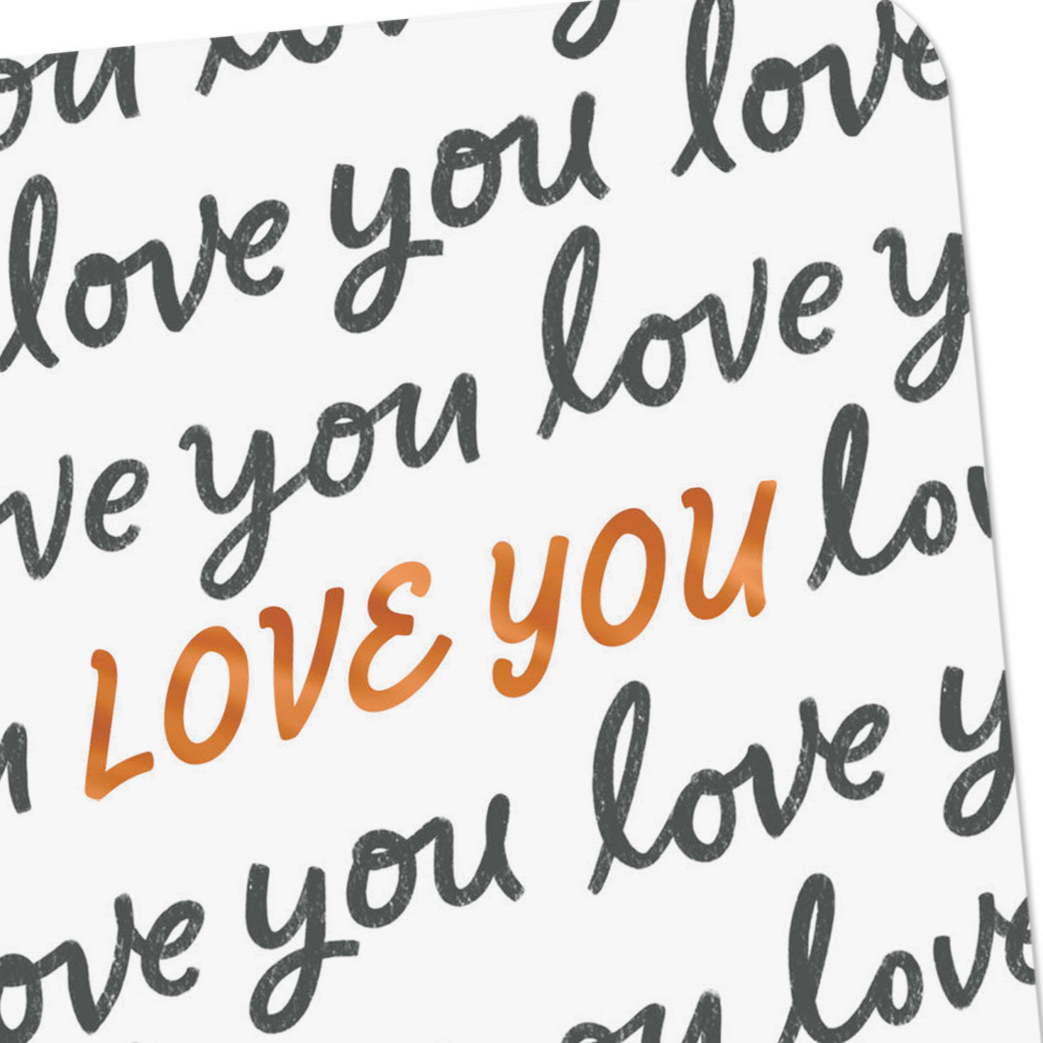 Love You Repeating Script Blank Card Card Front Detail image number 3