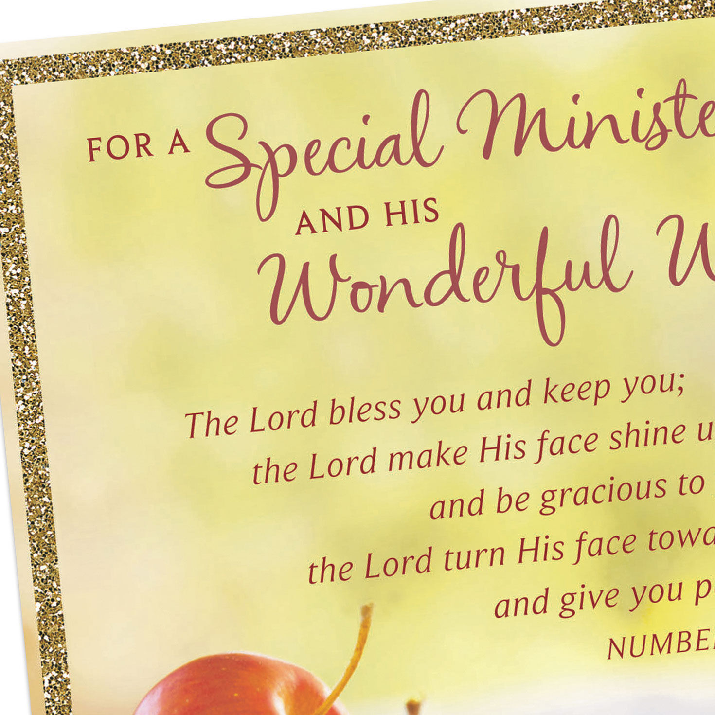 Apples Clergy Thank You Card for Minister and Wife Card Front Detail image number 4