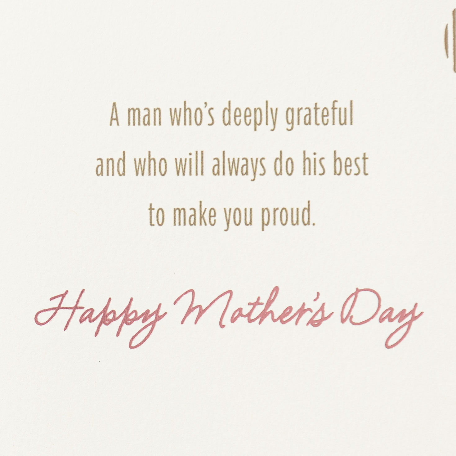 A Man Who's Deeply Grateful Mother's Day Card for Mom From Son, , large image number 3