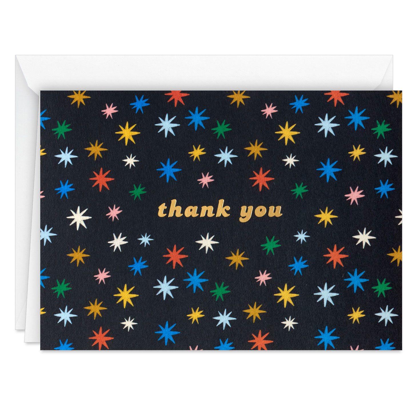 Colorful Stars on Black Boxed Blank Thank-You Notes, Pack of 10, , large image number 2