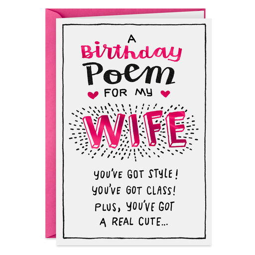 Thoughtful Husband Poem Funny Birthday Card for Wife, 