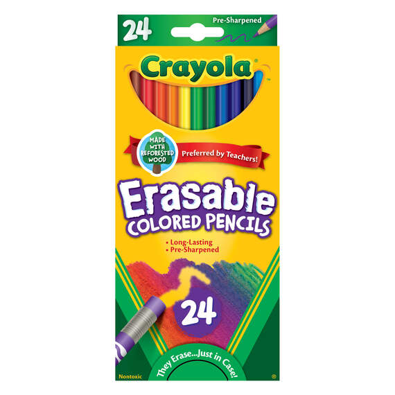 Crayola Erasable Colored Pencils, 24-Count