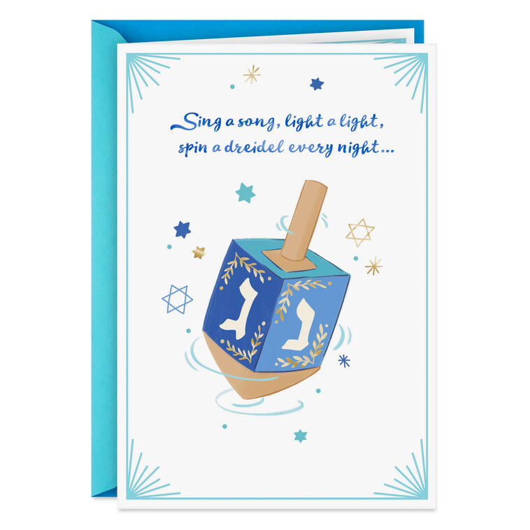 The Gifts of Joy, Peace and Love Hanukkah Card