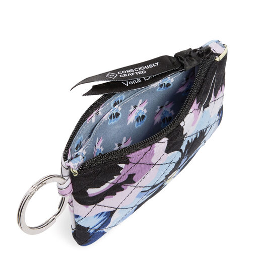 Vera Bradley Zip ID Case in Plum Pansies, 