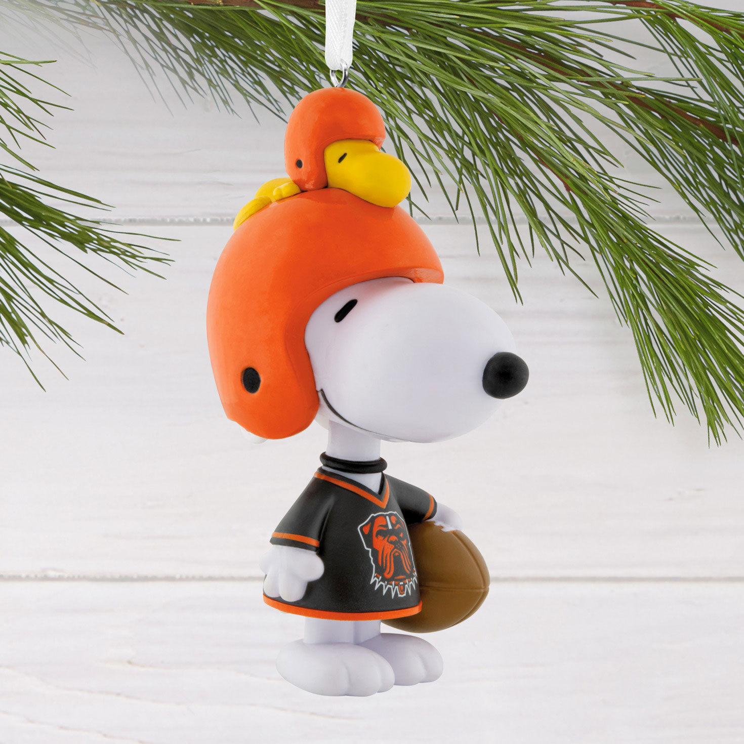 Snoopy Cleveland Browns Christmas Ornament hanging on tree image number 2