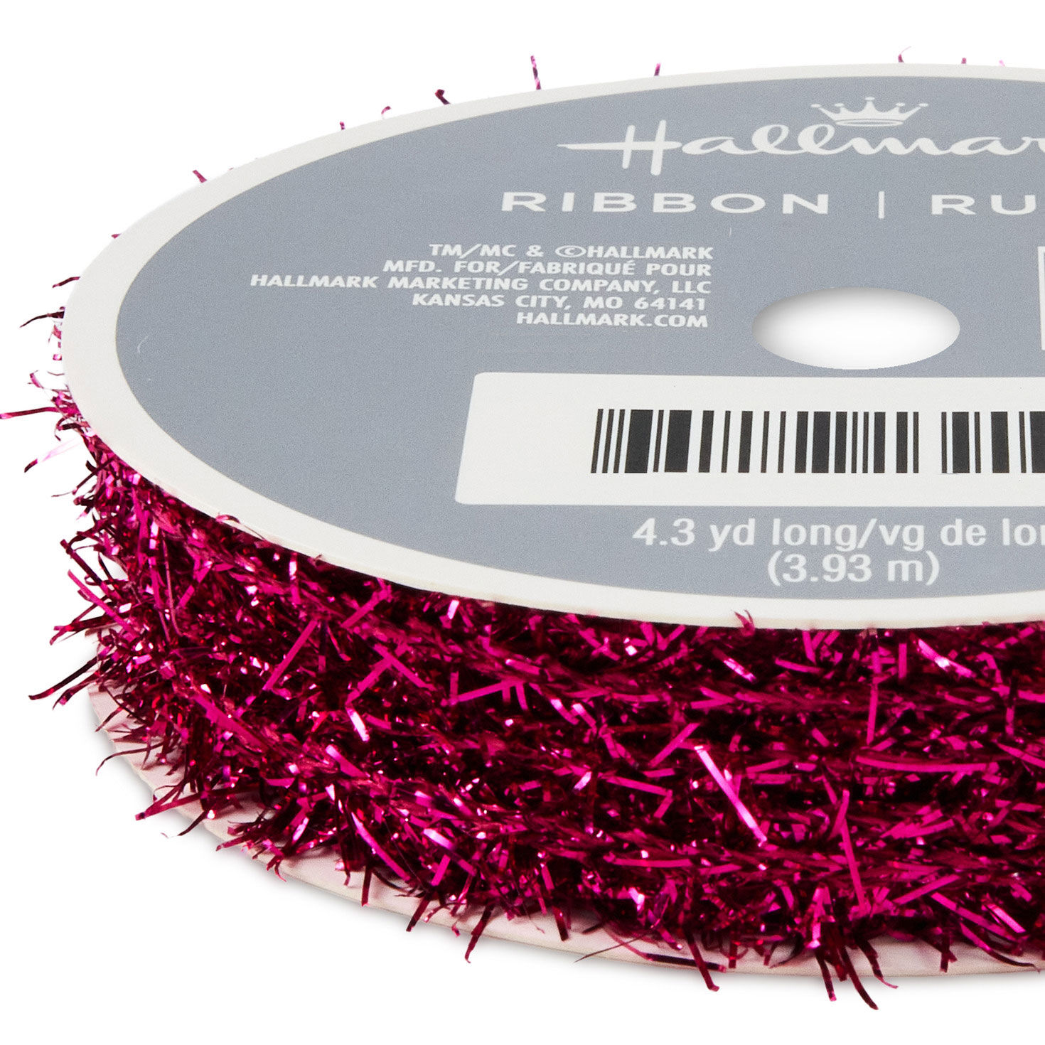 Sparkly Hot Pink Tinsel Yarn on Spool upclose view image number 3