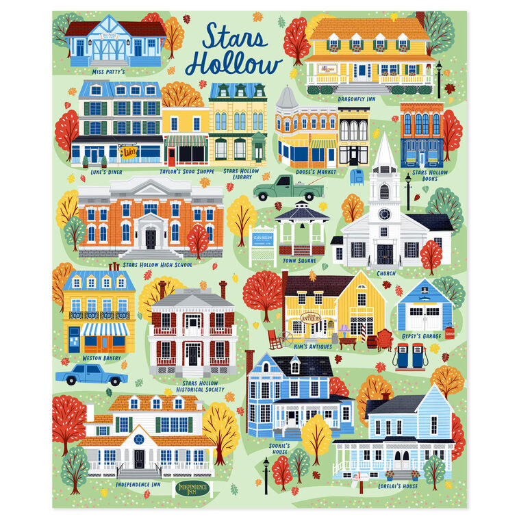 Gilmore Girls Stars Hollow Map Fleece Throw Blanket Flat image number 2