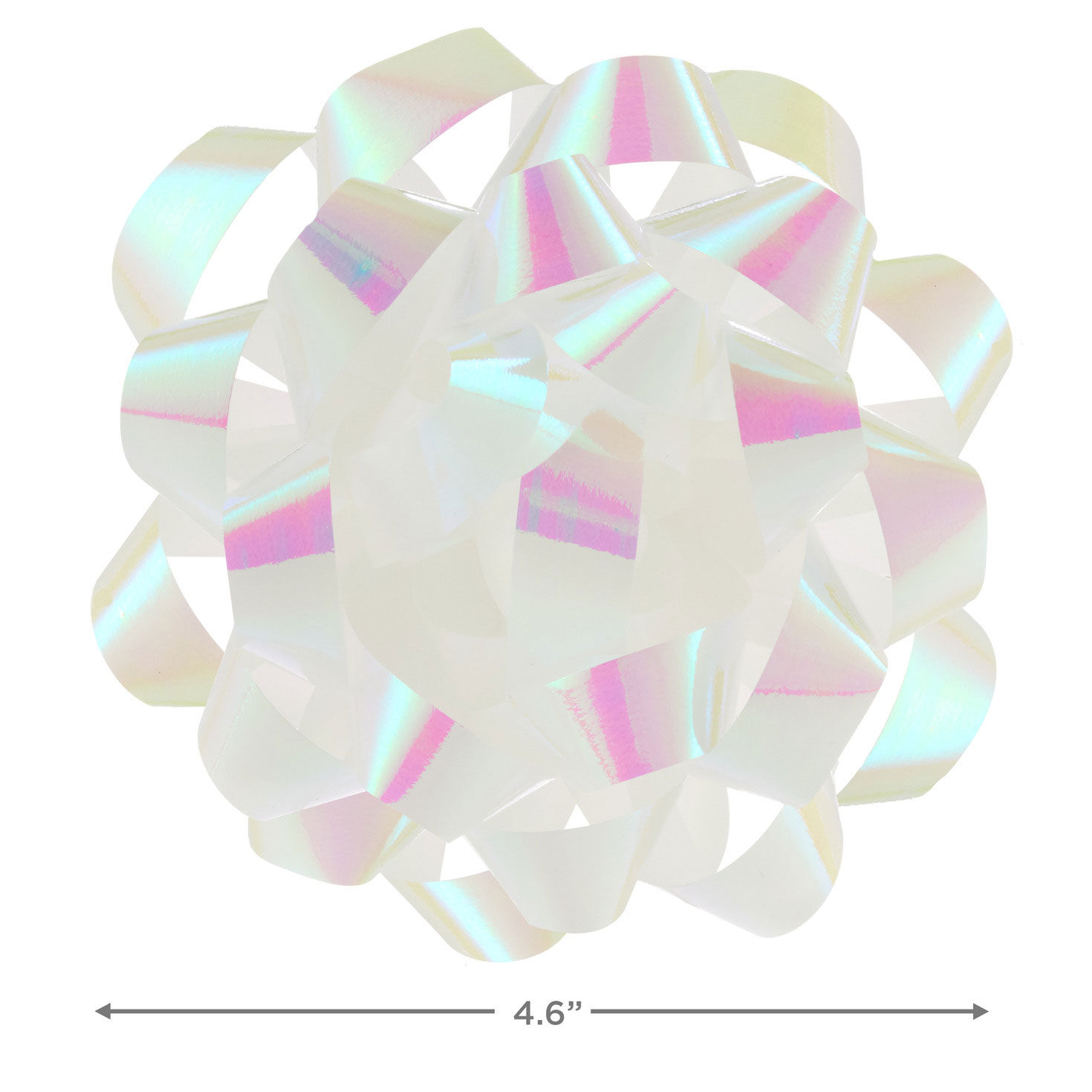 Shiny White Iridescent Gift Bow measurement image number 2