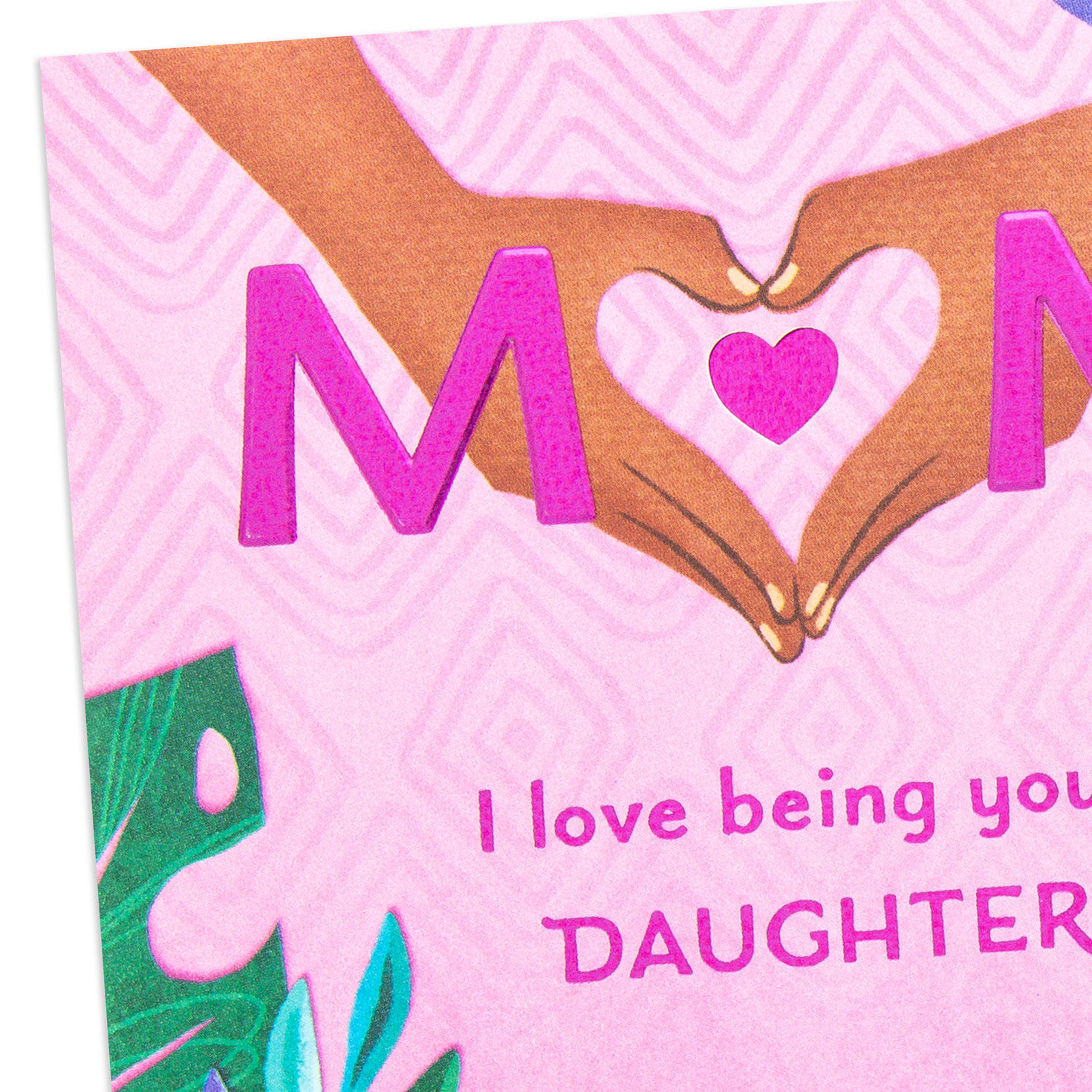 Heart Hands and Leaves Mom Mother's Day Card From Daughter Card Front Detail image number 5
