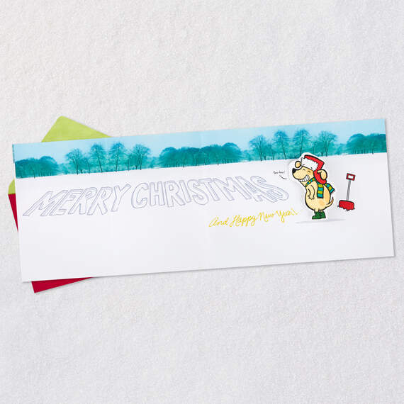 Merry Wishes in Yellow Snow Funny Pop-Up Christmas Card, , large image number 3