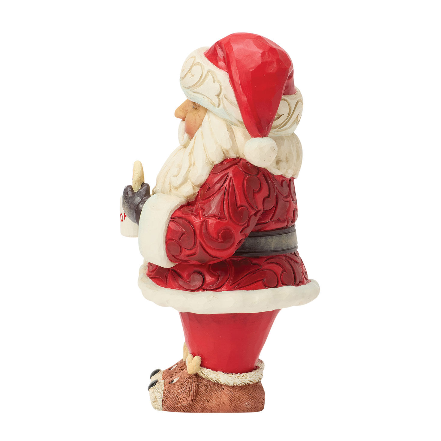 Santa Dipping Cookie in Hot Cocoa Mug Jim Shore Statue Side image number 3