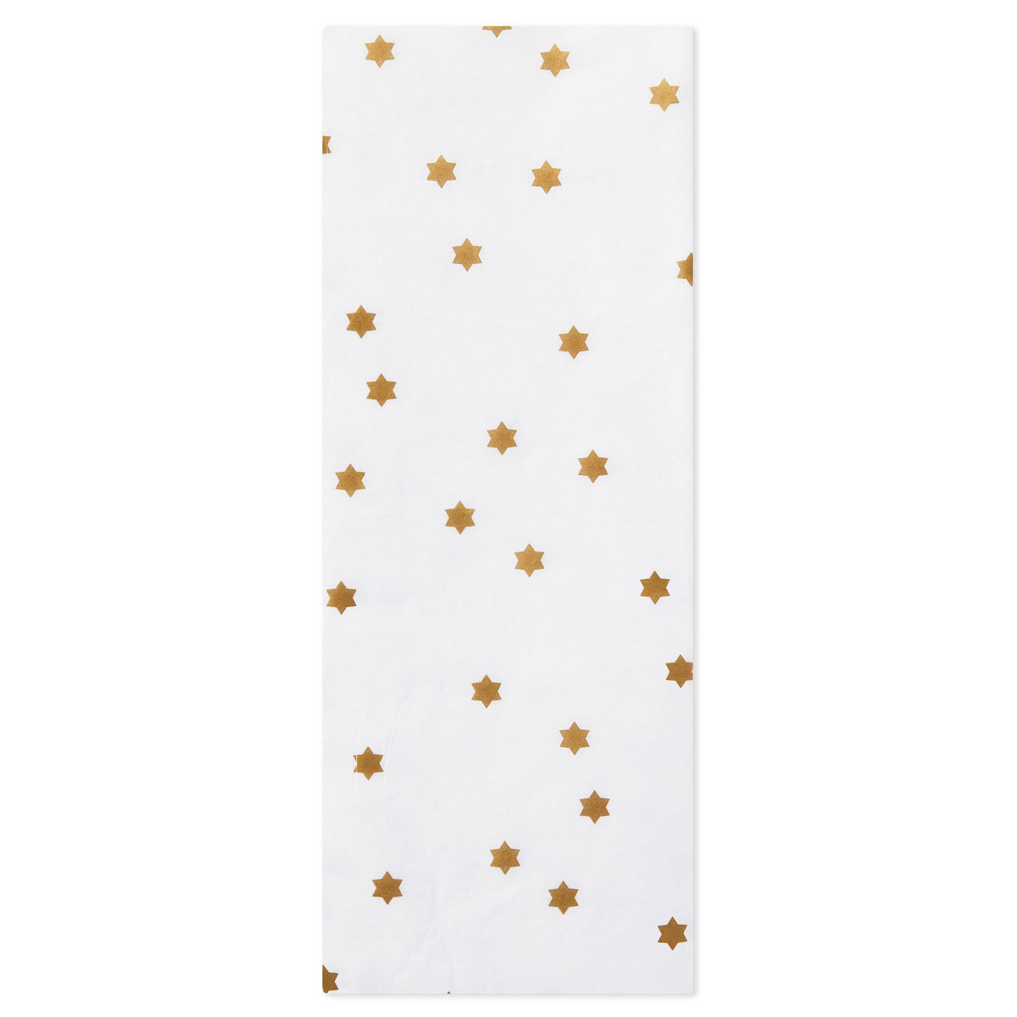 Gold Stars of David on White Hanukkah Tissue Paper, 6 sheets