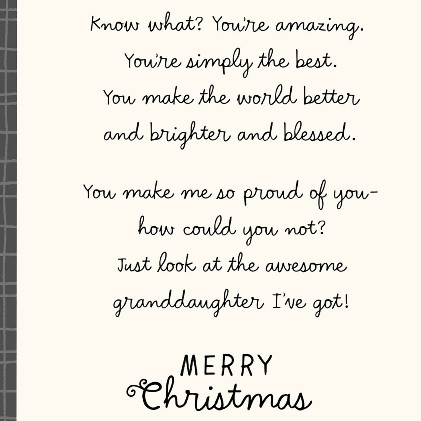Reindeer With Garland Granddaughter Christmas Card Sentiment image number 2