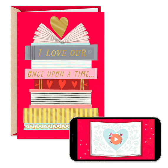 Love Our Story Video Greeting Valentine's Day Card, , large image number 1