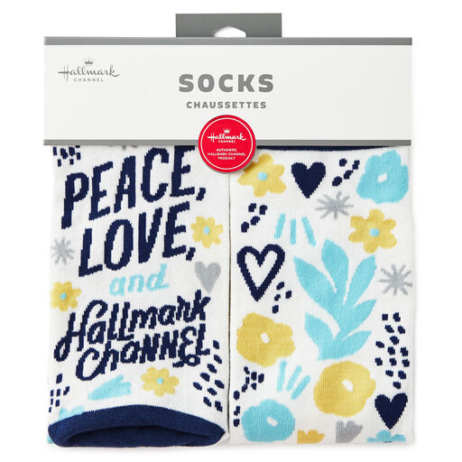 Hallmark Channel Peace & Love Novelty Crew Socks, 