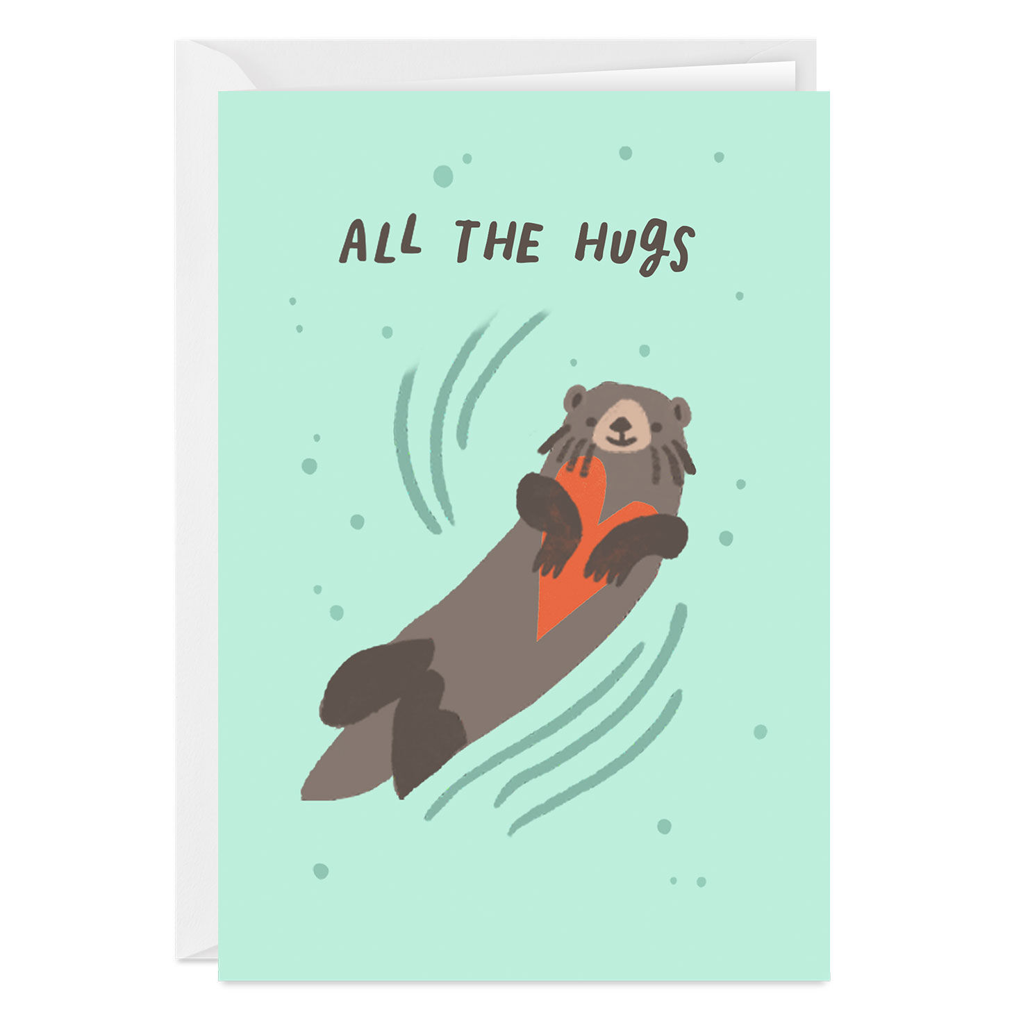 Cute Otter Hugs Custom Card