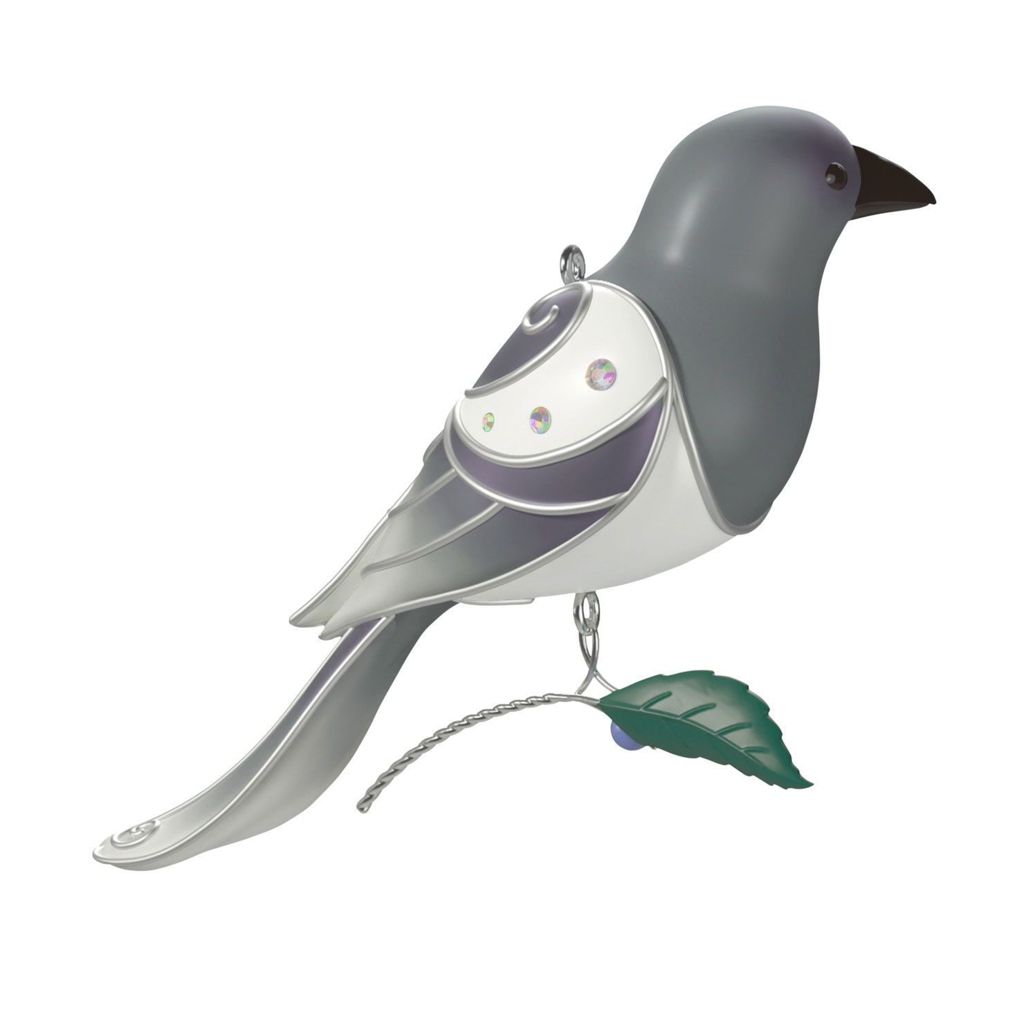 The Beauty of Birds Ghost Magpie Keepsake Ornament Back image number 2