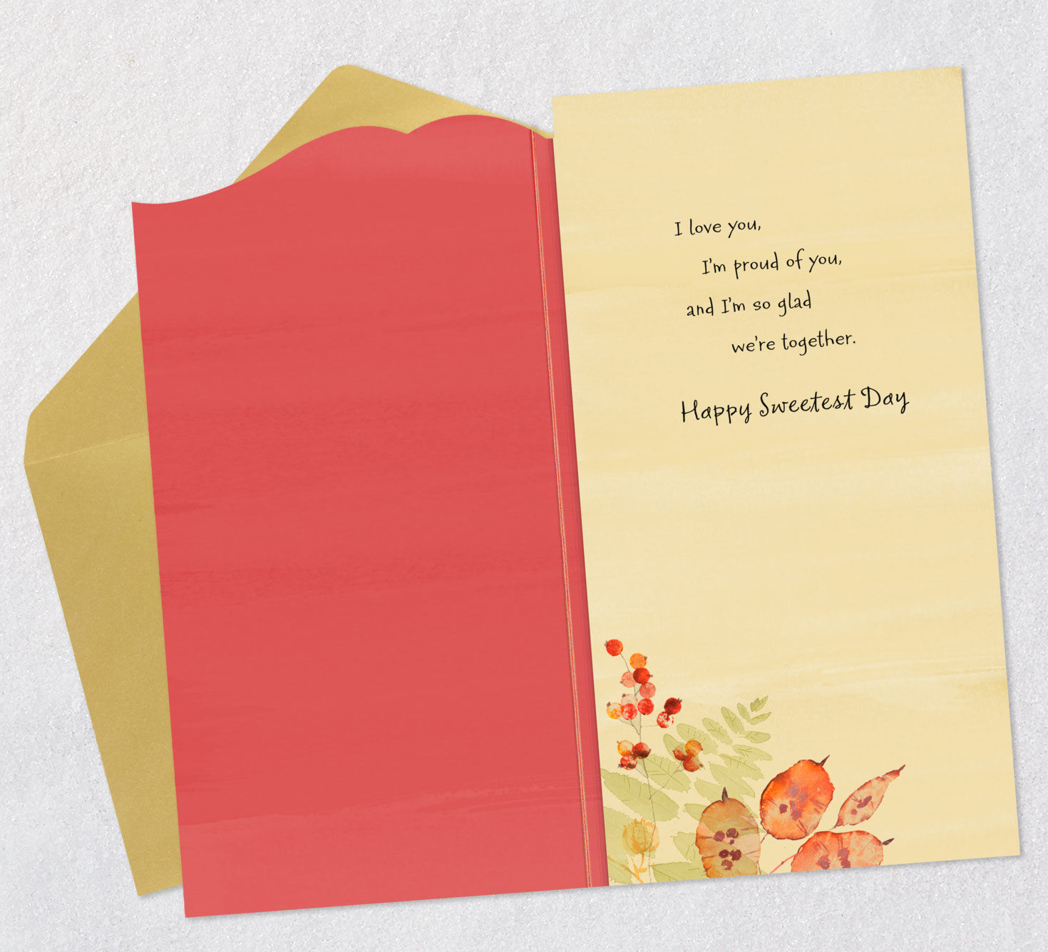 Glad We're Together Sweetest Day Card Open card with envelope image number 3