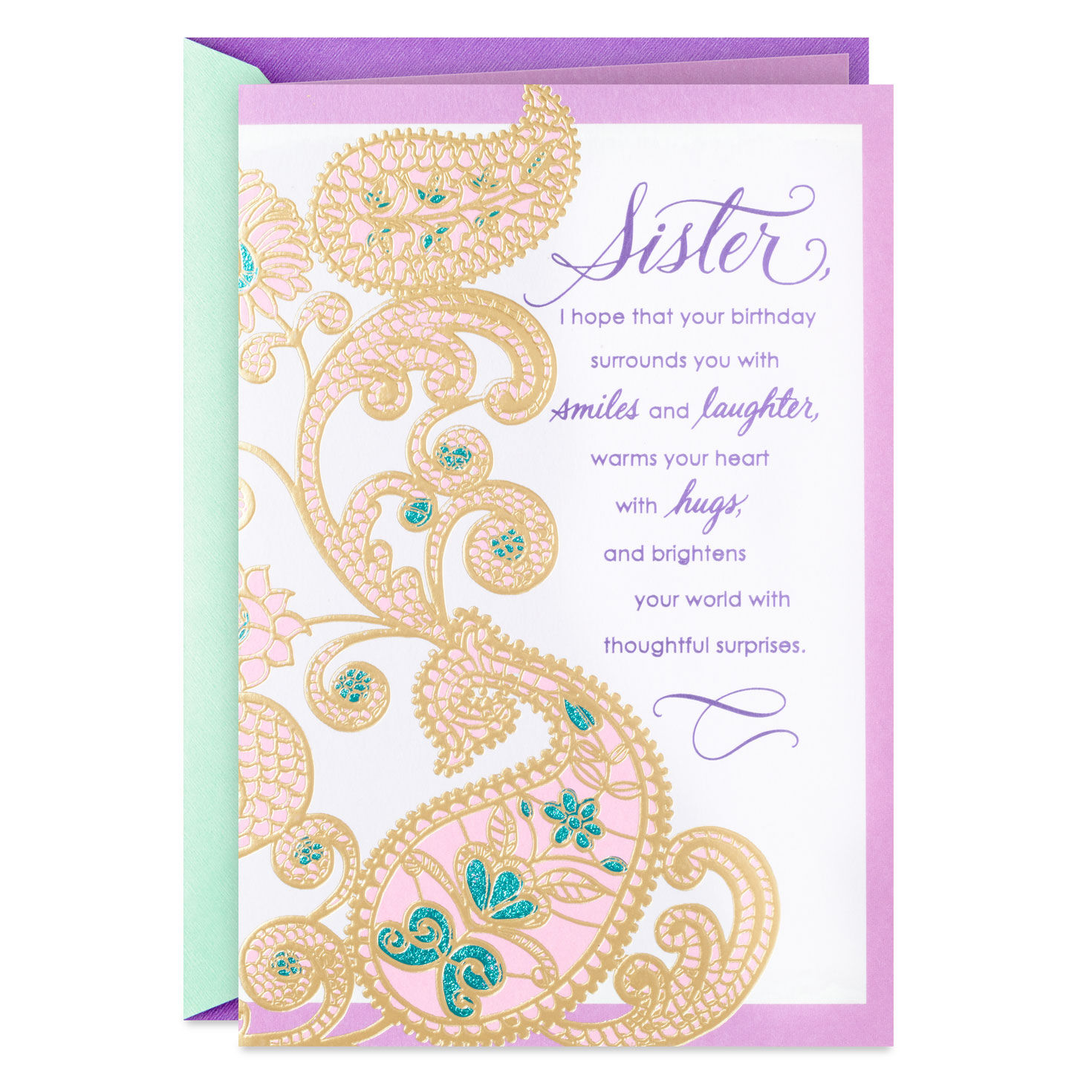 Smiles, Laughter and Hugs Birthday Card for Sister