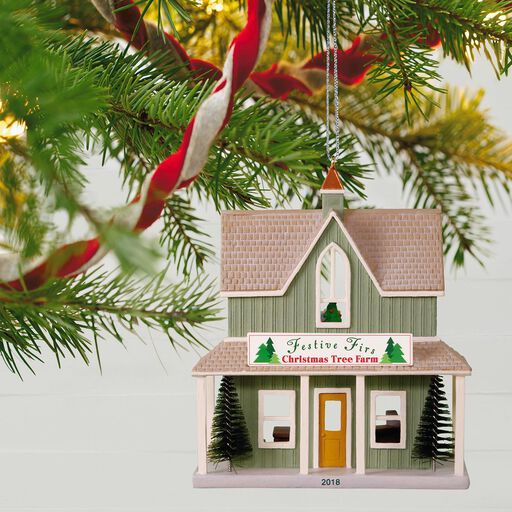 New Home 2018 Ceramic Ornament Keepsake Ornaments Hallmark Nostalgic Houses And S Festive Firs Christmas Tree Farm Ornament