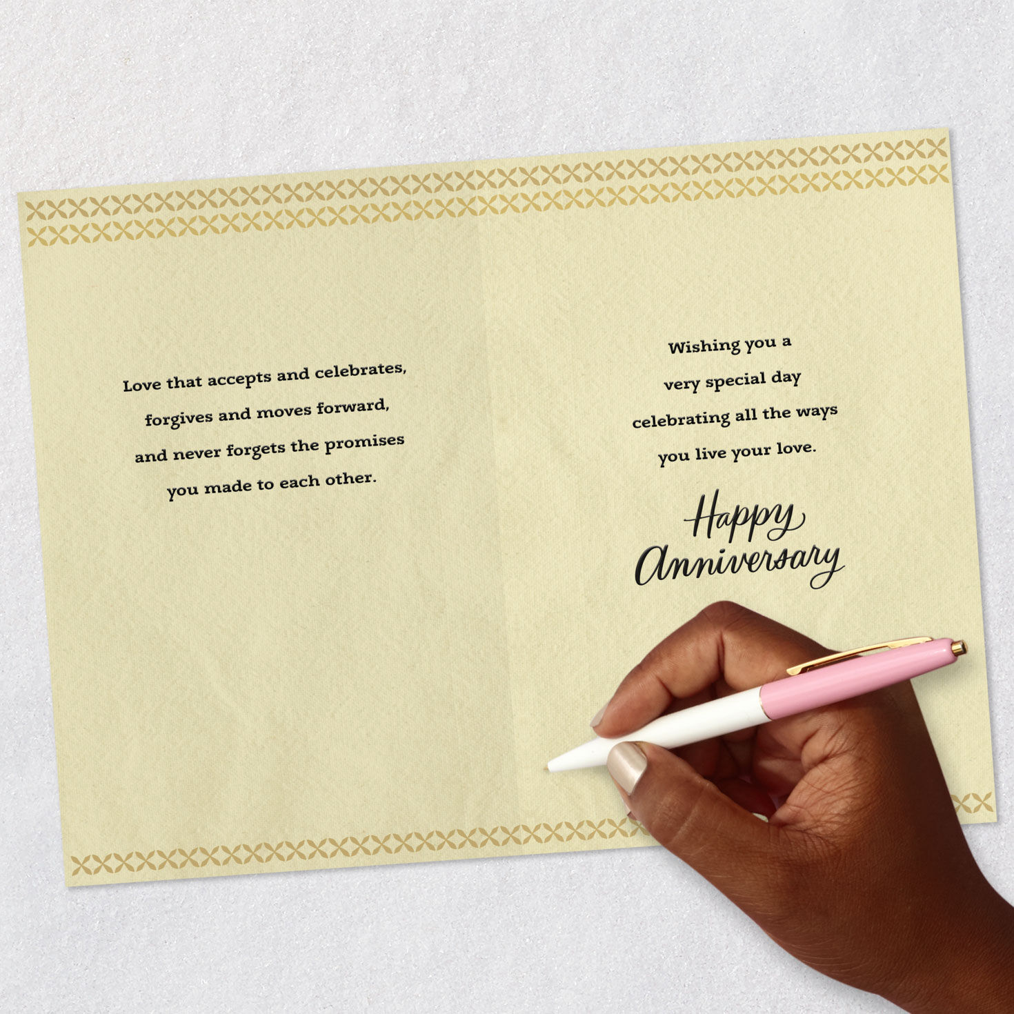 Black and Ivory Lettering Anniversary Card Signing card image number 7