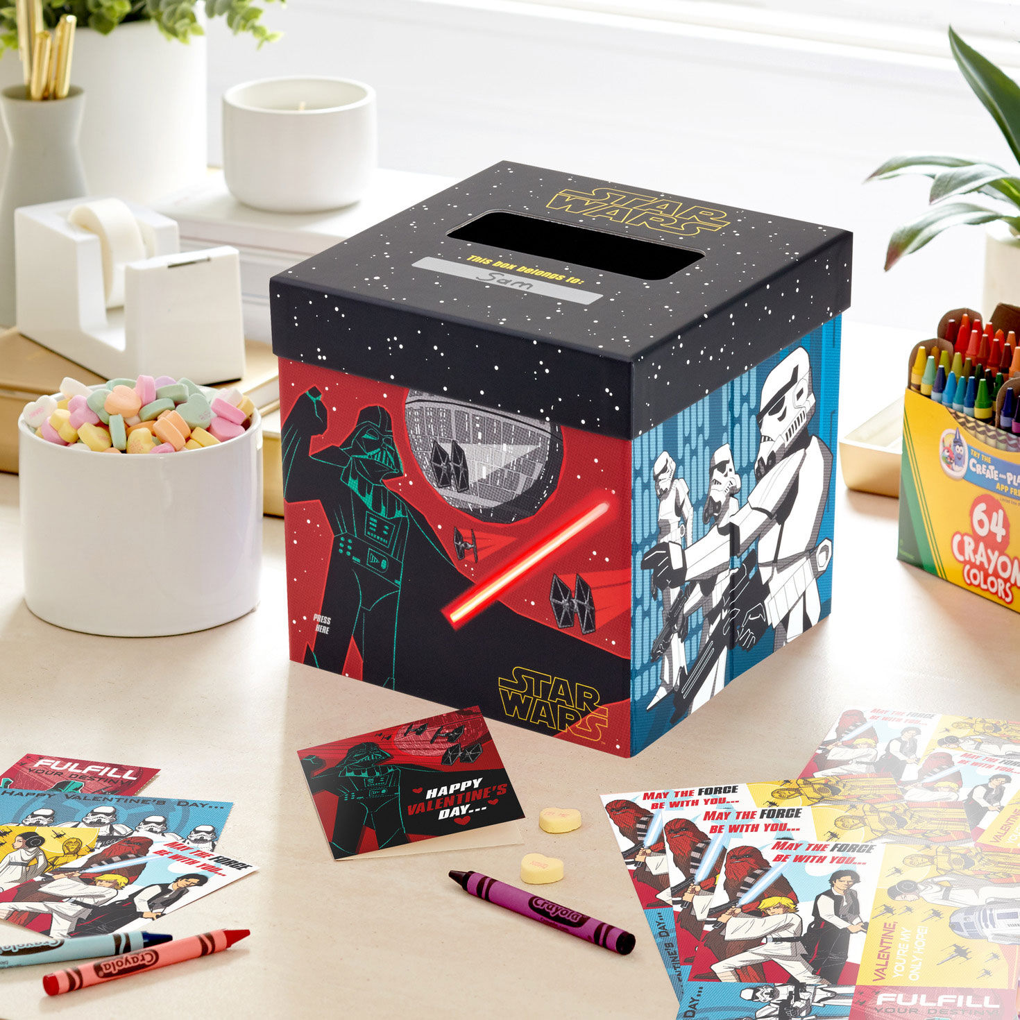 Star Wars&trade; Kids Classroom Valentines Set With Cards and Light-Up Mailbox With Sound, , large image number 2