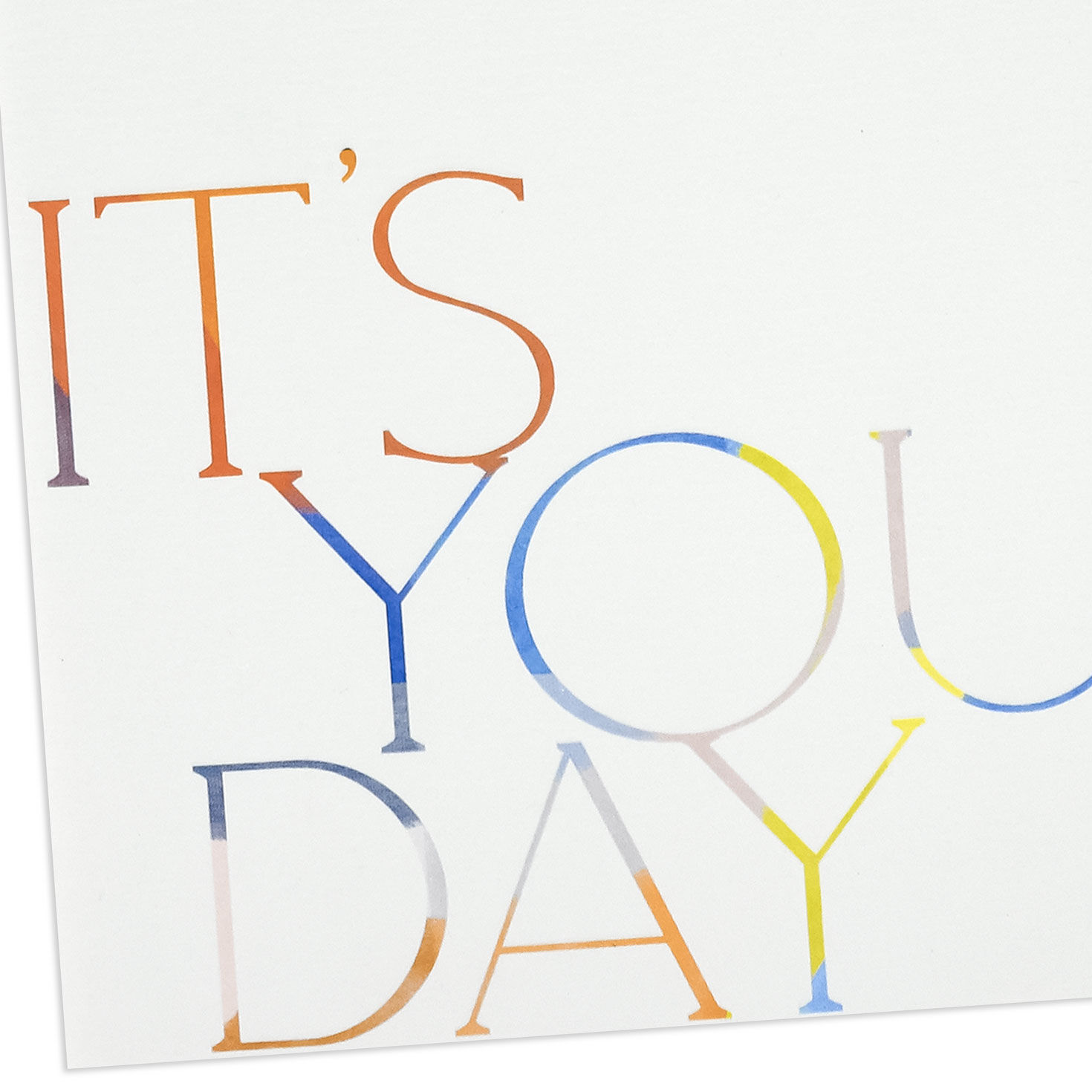 Modern Rainbow Lettering with Balloon Birthday Card Card Front Detail image number 4