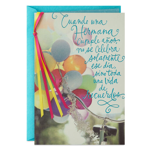 Lifetime of Memories Spanish-Language Birthday Card for Sister, 
