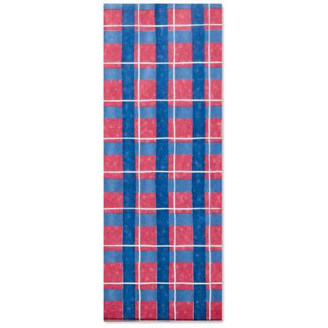 Red and Blue Plaid Tissue Paper, 6 sheets, , large