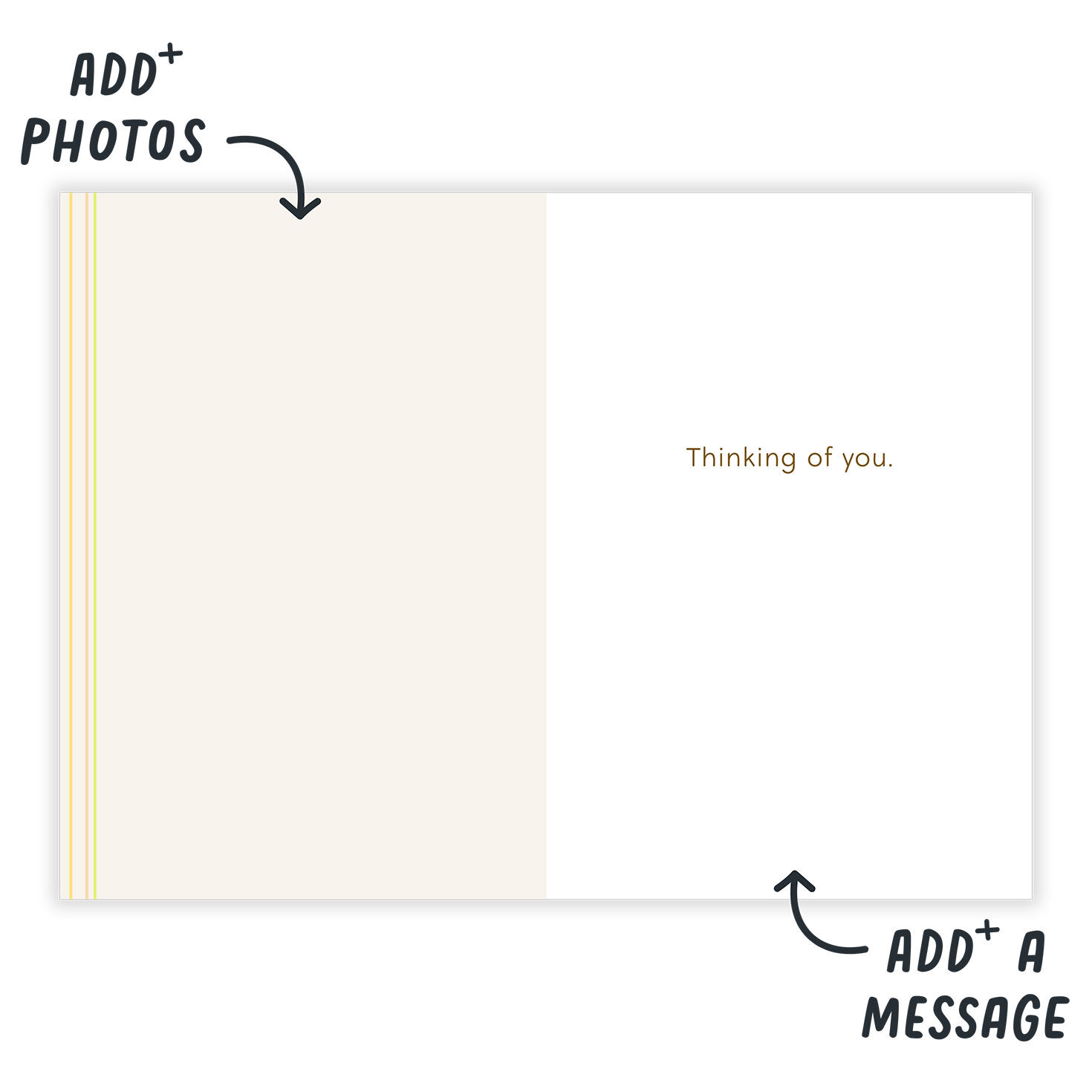 Hello in Colors Personalized Sympathy Card Open Card indicating personalization image number 3