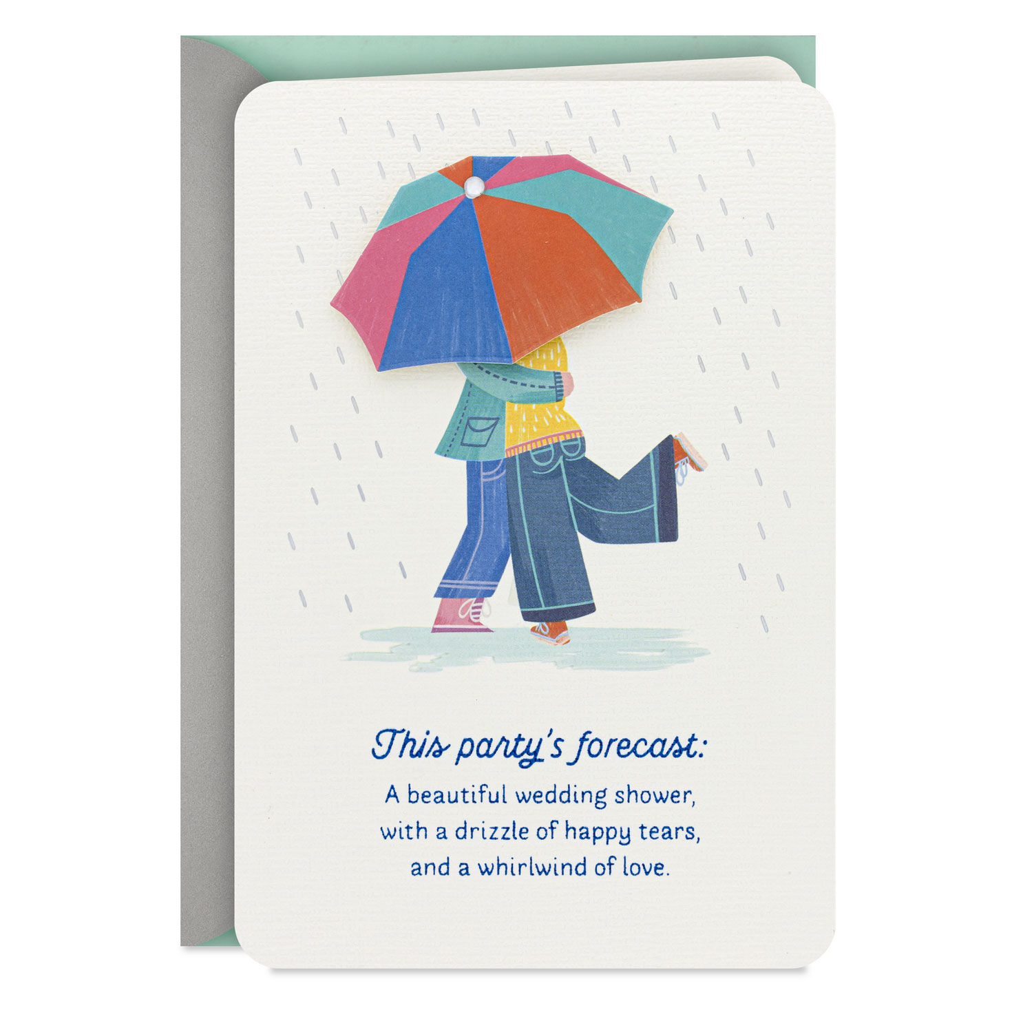 A Forecast of Happy Tears and Love Wedding Shower Card