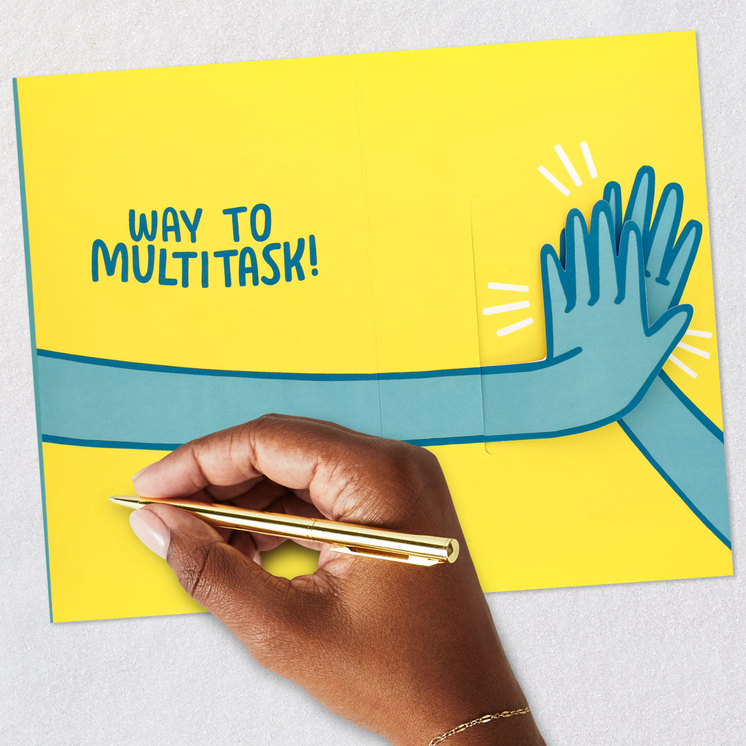 High Five Pop-Up Father's Day Card for Son-in-Law signing card image number 6