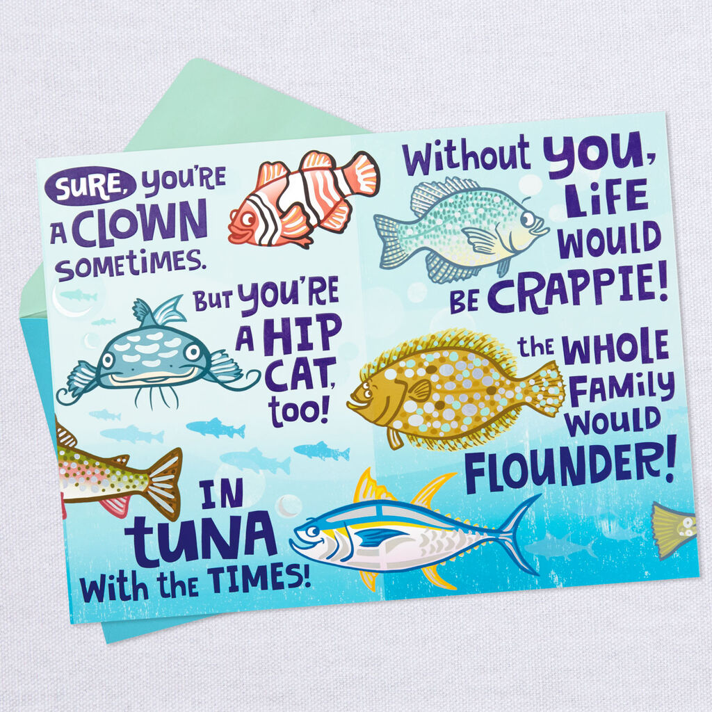 Holy Mackerel Fishing Funny Birthday Card For Dad