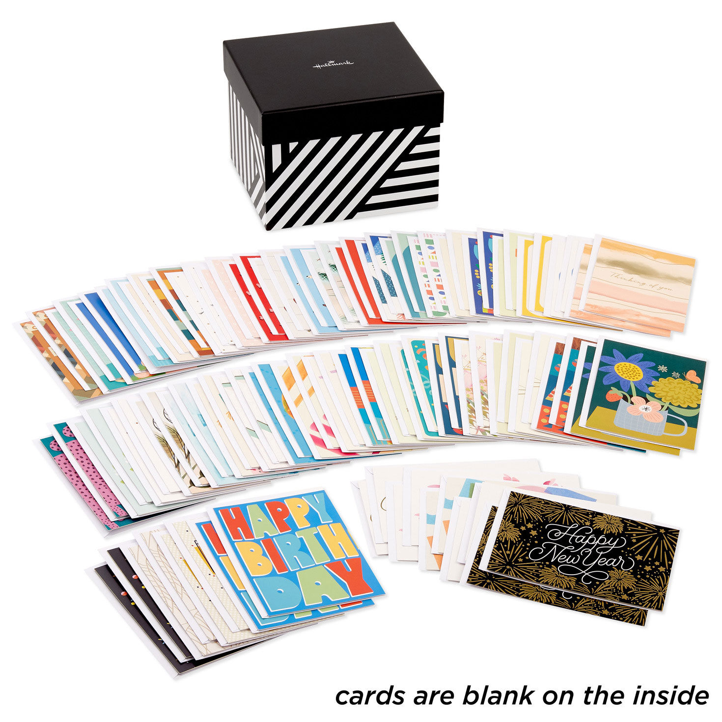 Black and White Geometric Cards in Organizer Box packaging with all cards image number 2