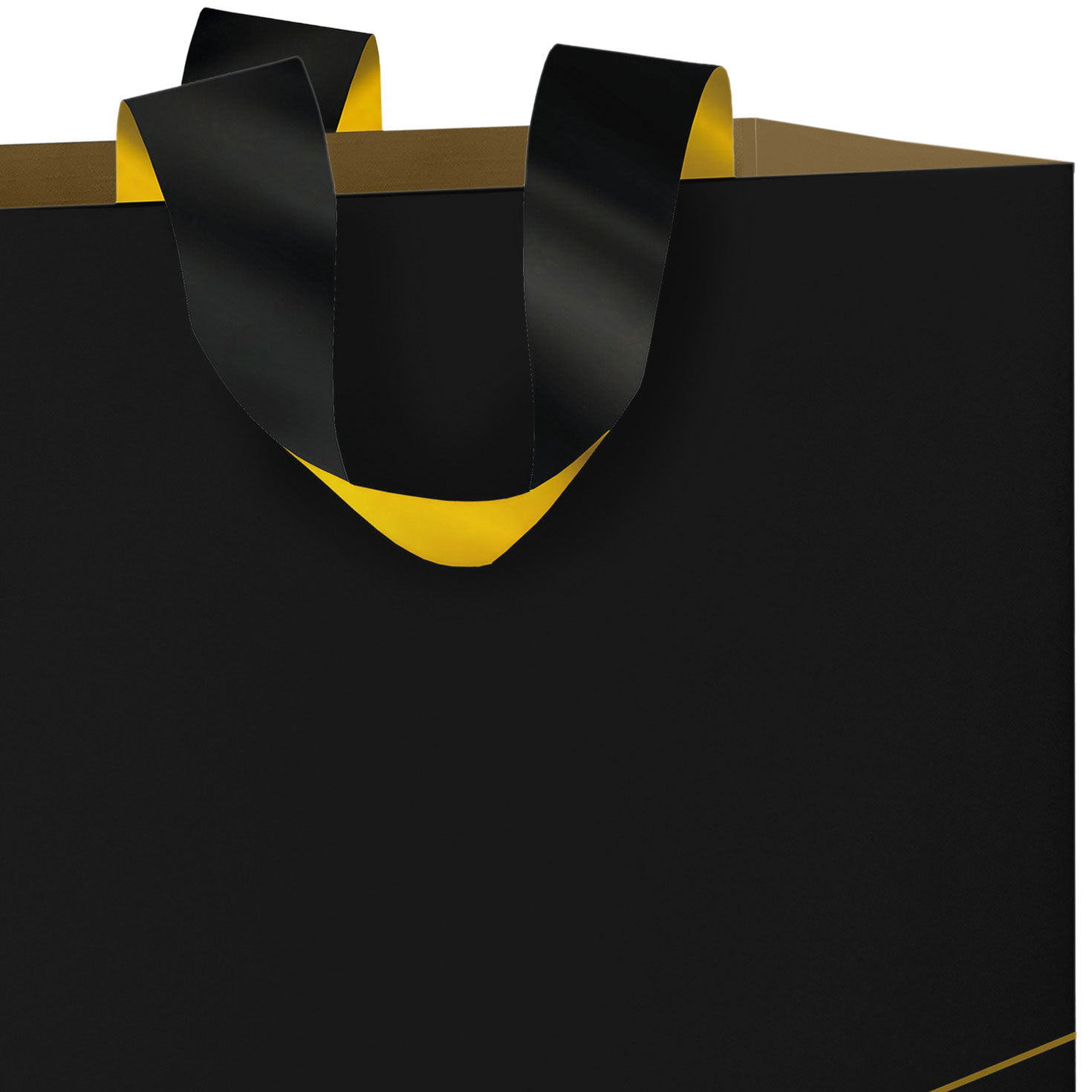Black Large Bag With Gold Lines Handle Detail image number 4
