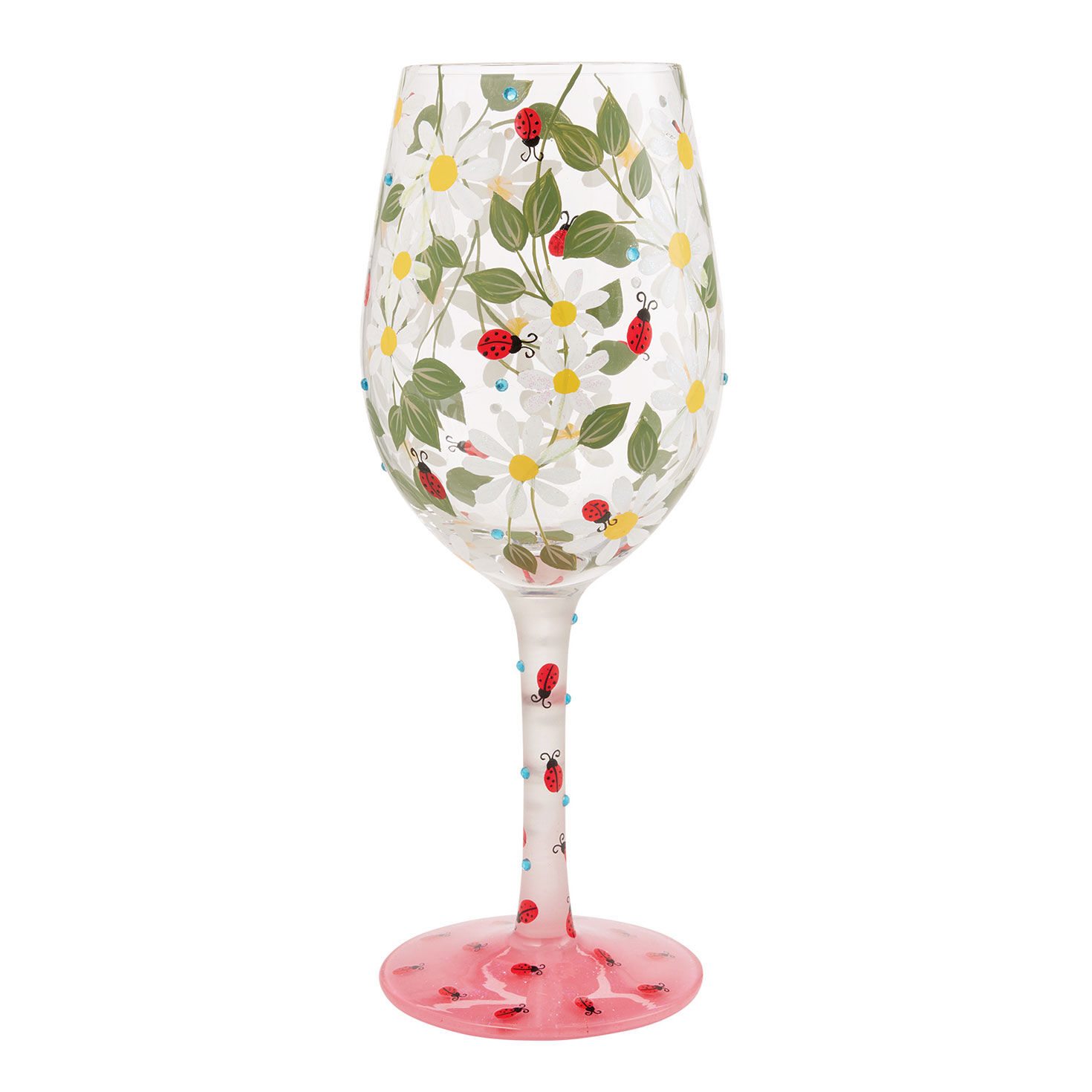 Lolita Daisy and Ladybug Wine Glass back image number 2