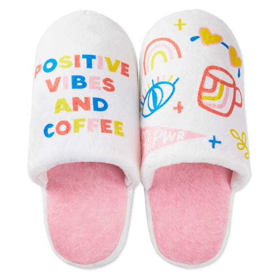 Positive Vibes and Coffee Slippers With Sound, , large image number 1